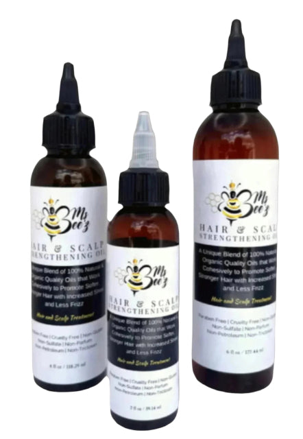 HAIR & SCALP STRENGTHENING OIL | Fortifies Strands and Nourishes the Scalp Naturally - Ms Bee'z Beauty