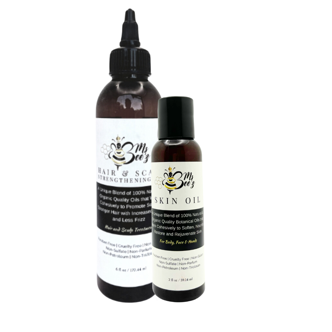 HAIR & SCALP STRENGTHENING OIL 6OZ + SKIN OIL 2OZ - Bundle